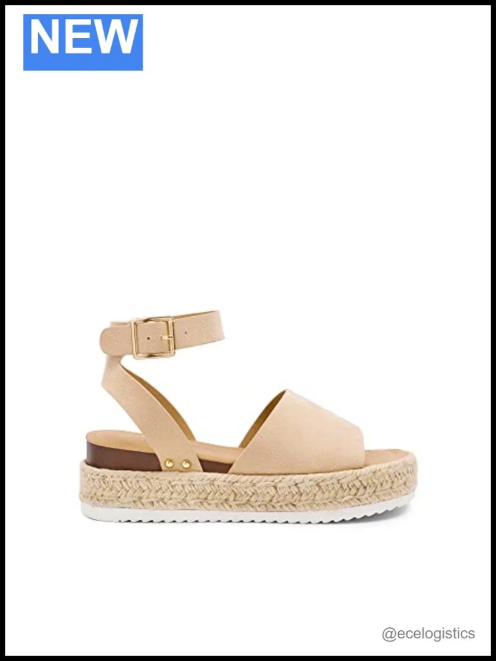 Platform Espadrille Wedge Sandals with Ankle Strap and Cushioned Footbed
